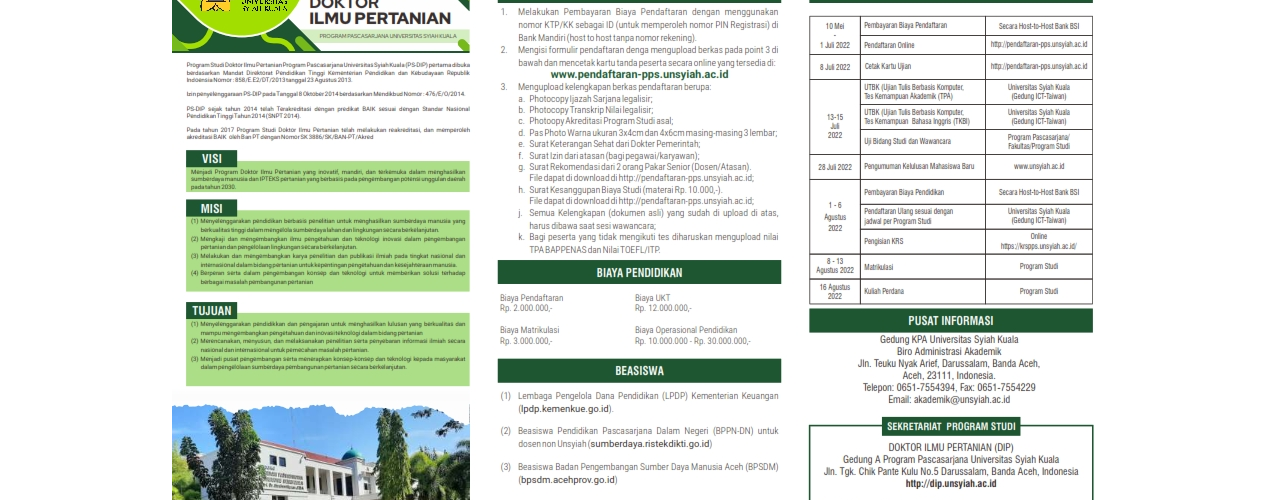 Program Studi Doktor Ilmu Pertanian kembali membuka penerimaan mahasiswa baru tahun 2022/2023